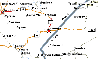 Przemysl Area Map (Galicia, Poland)